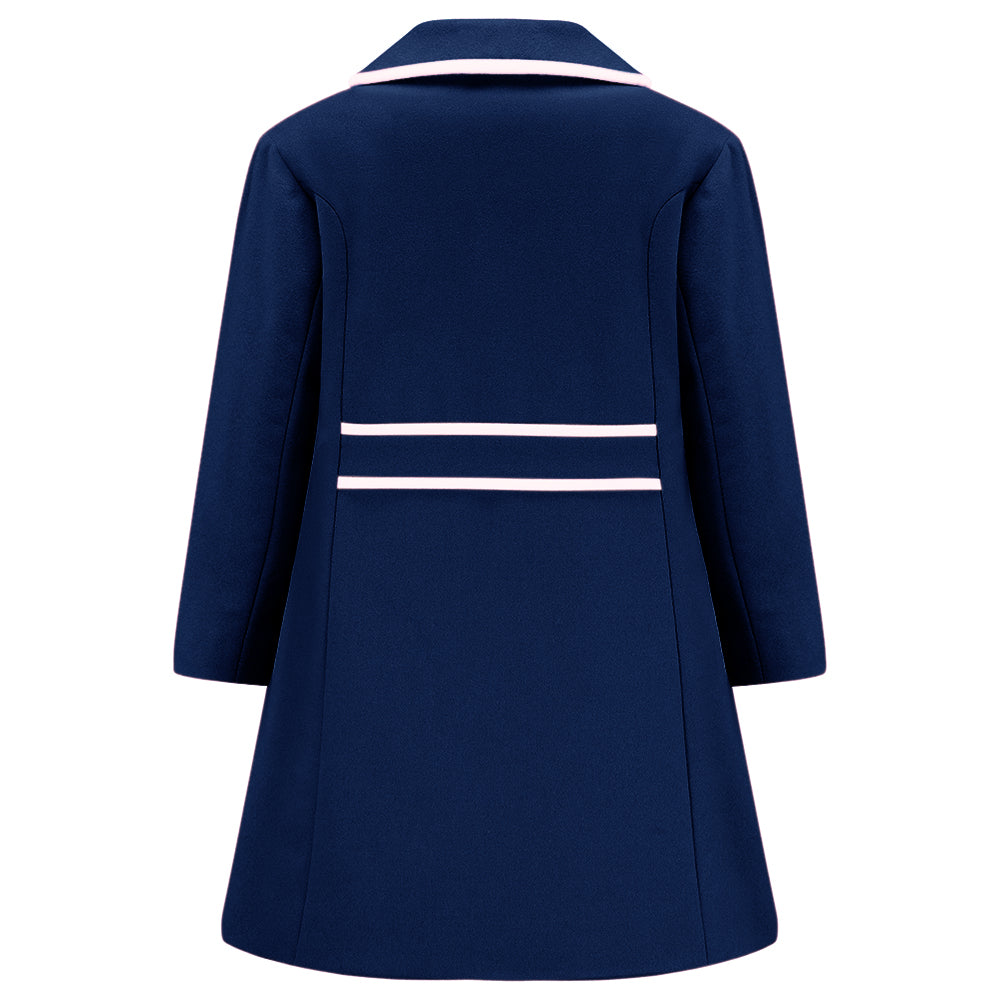 Belgravia Girls Coat Nautical Blue