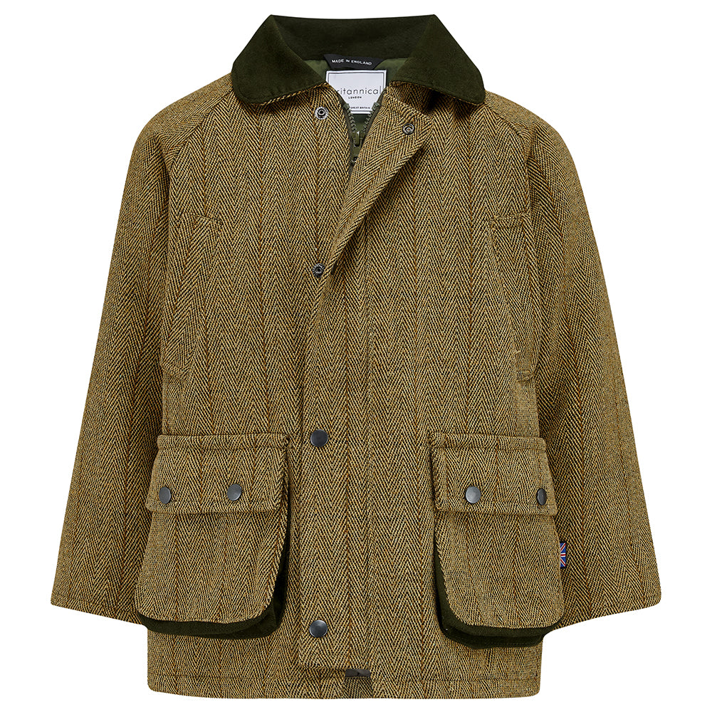 Lyall Greenbelt Children s Tweed Coat Sand