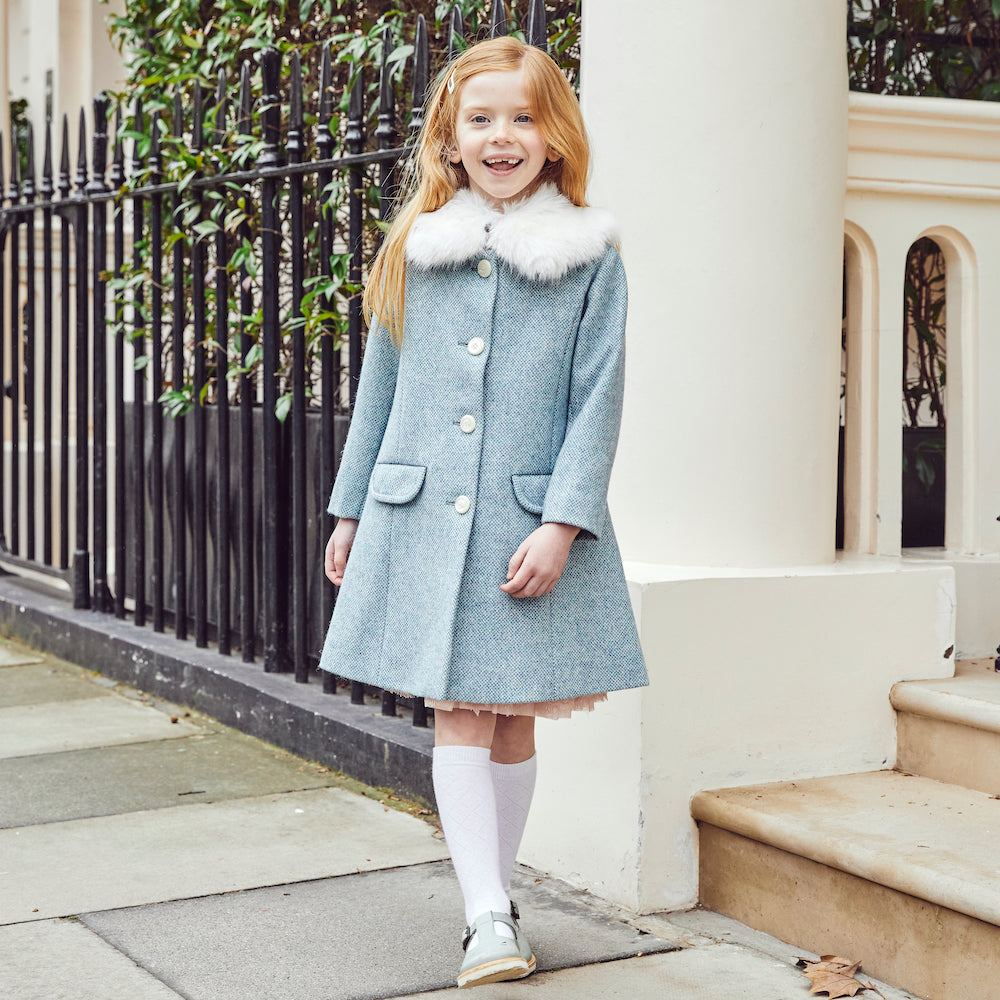 Girls White Faux Fur Collar The Knightsbridge Britannical