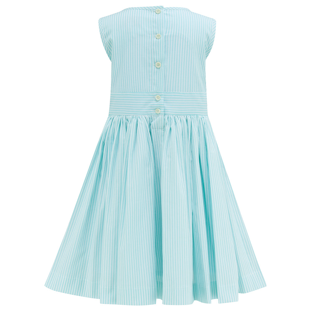 Mint green Girls Dress Striped (Hampstead) Green stripes – Britannical